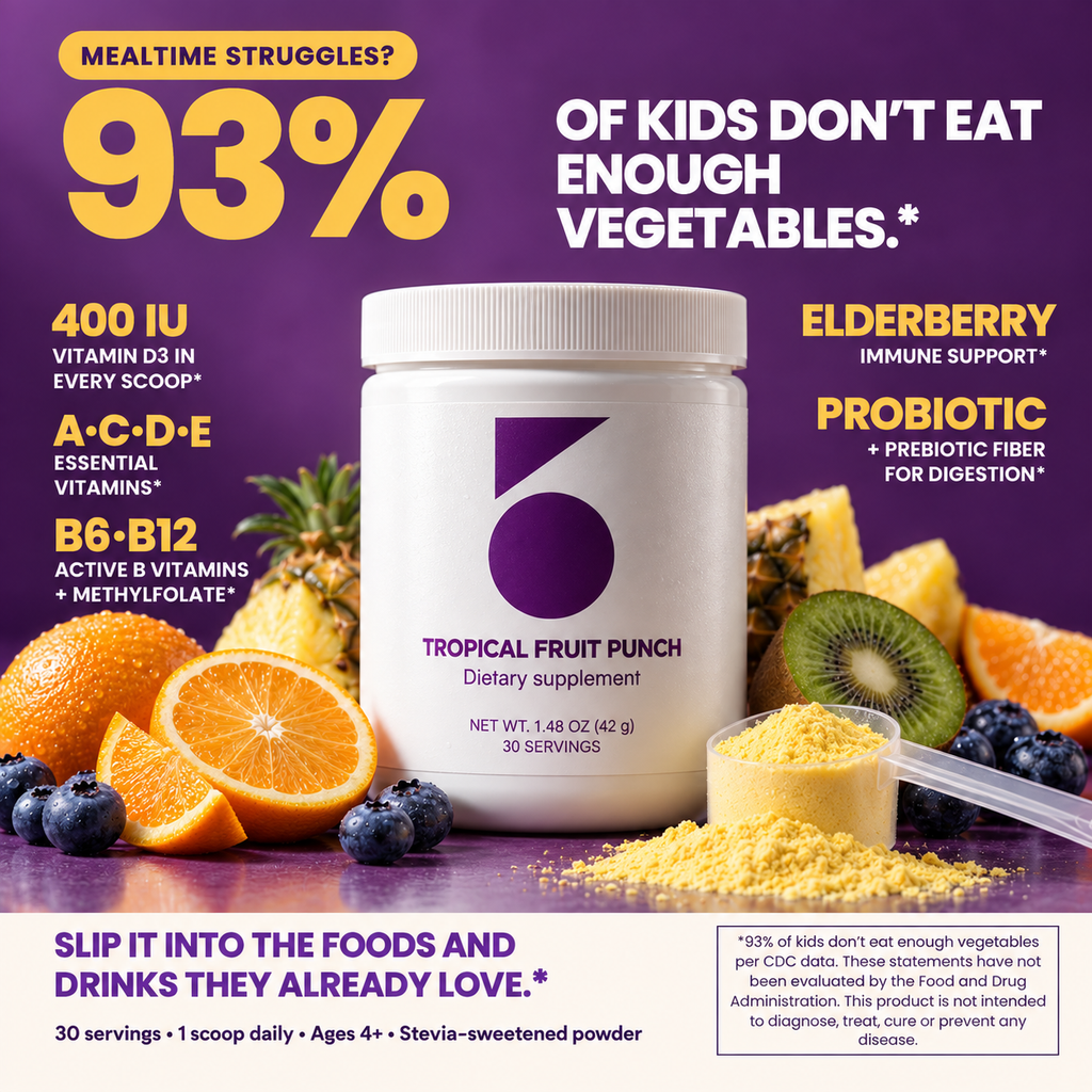 Tropical Fruit Punch Health Vitamin Supplement for Picky Eaters